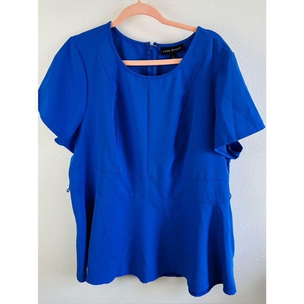 Lane Bryant Royal Blue Peplum Blouse Size 20